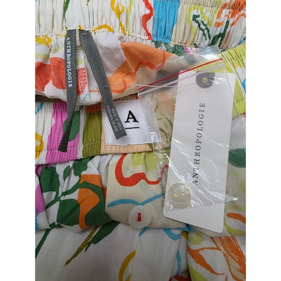 Anthropologie Multi-Color Floral Abstract Wide Leg Pull On Pants Size S NWTS - Picture 7 of 10